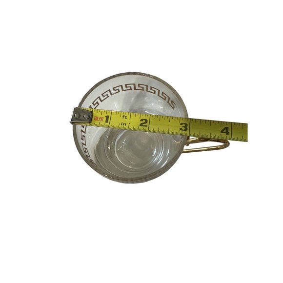 Set of 8 Vintage Libbey Glass gold Greek Key 8 ounce handled glasses - Picture 5 of 5